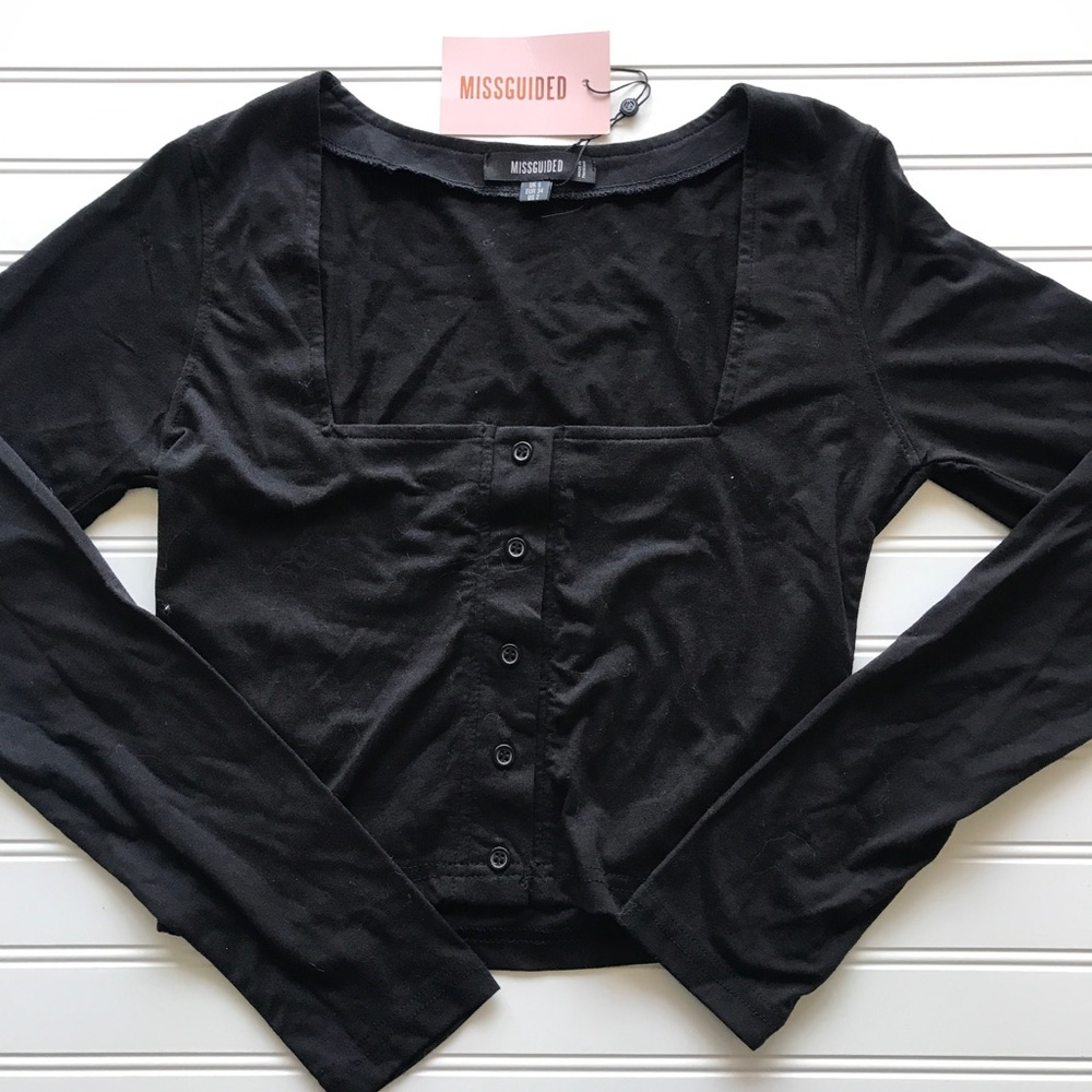 Missguided long sleeve crop top